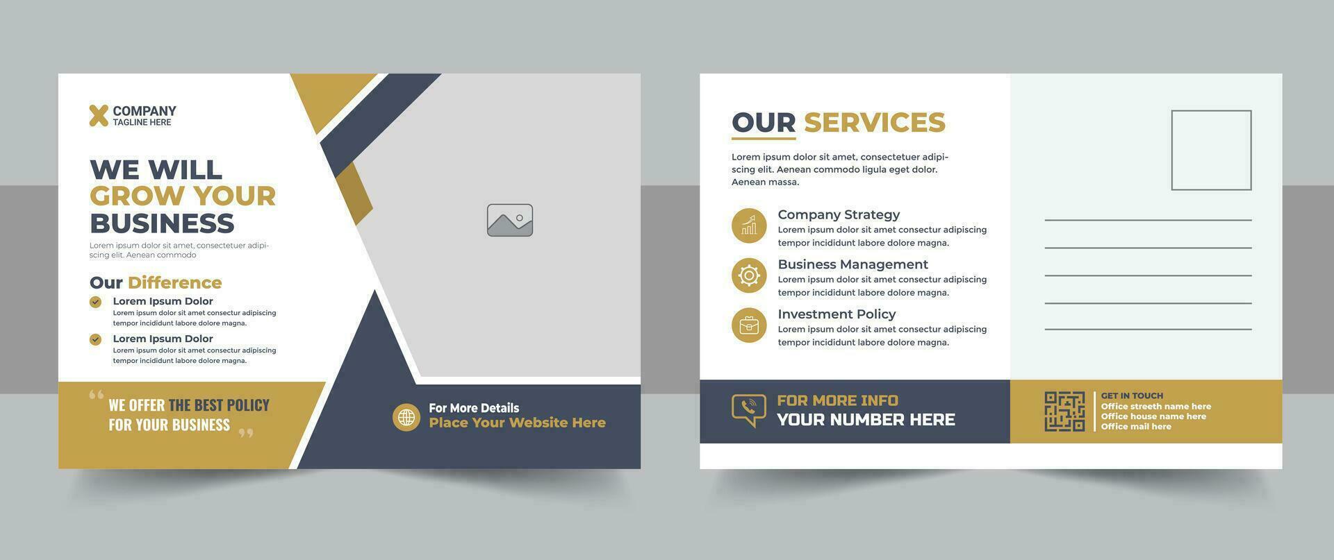 Corporate postcard design template, amazing and modern postcard EDDM design template, stylish corporate postcard design bundle vector