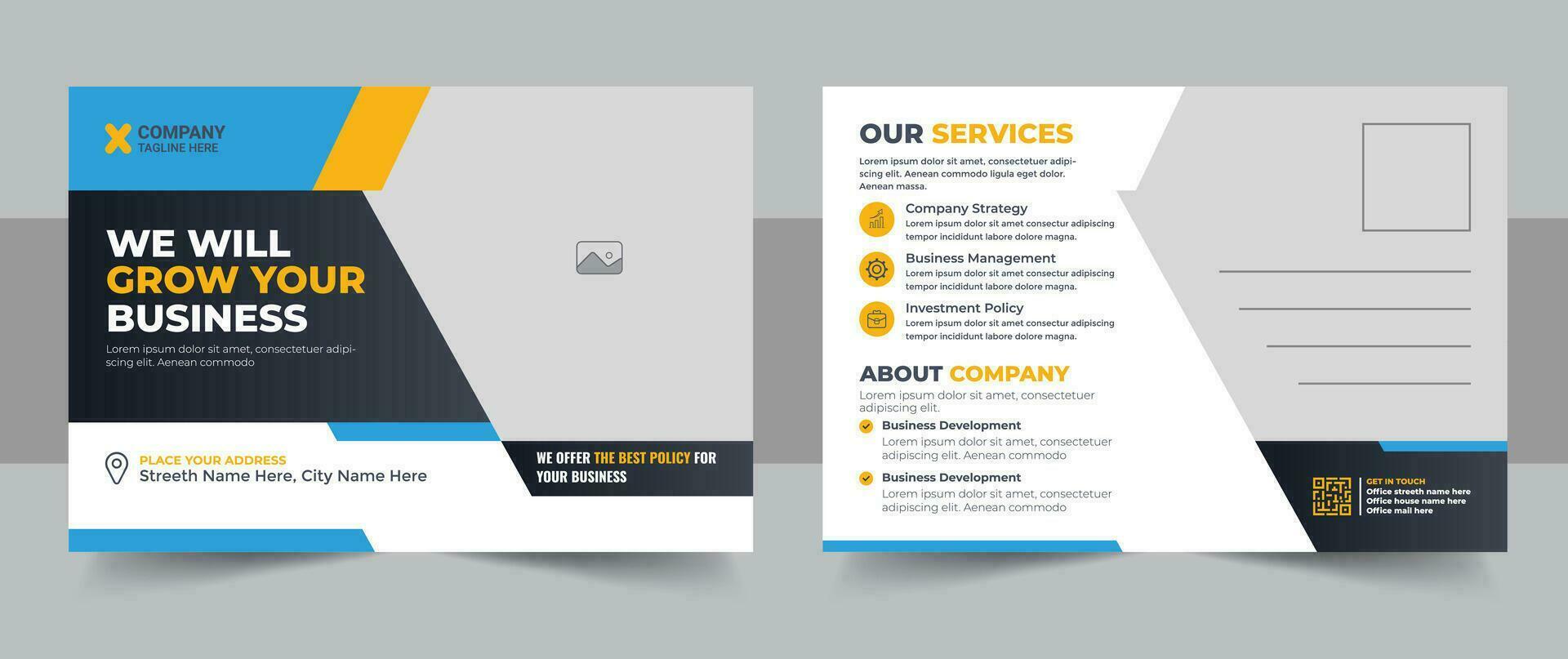 Corporate postcard design template, amazing and modern postcard EDDM design template, stylish corporate postcard design bundle vector