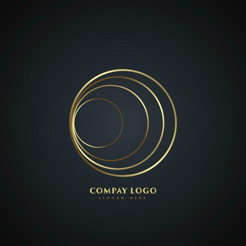 un prima círculos logo vector plantilla, un lujo empresa logo diseño, oro vector, ilustración logo