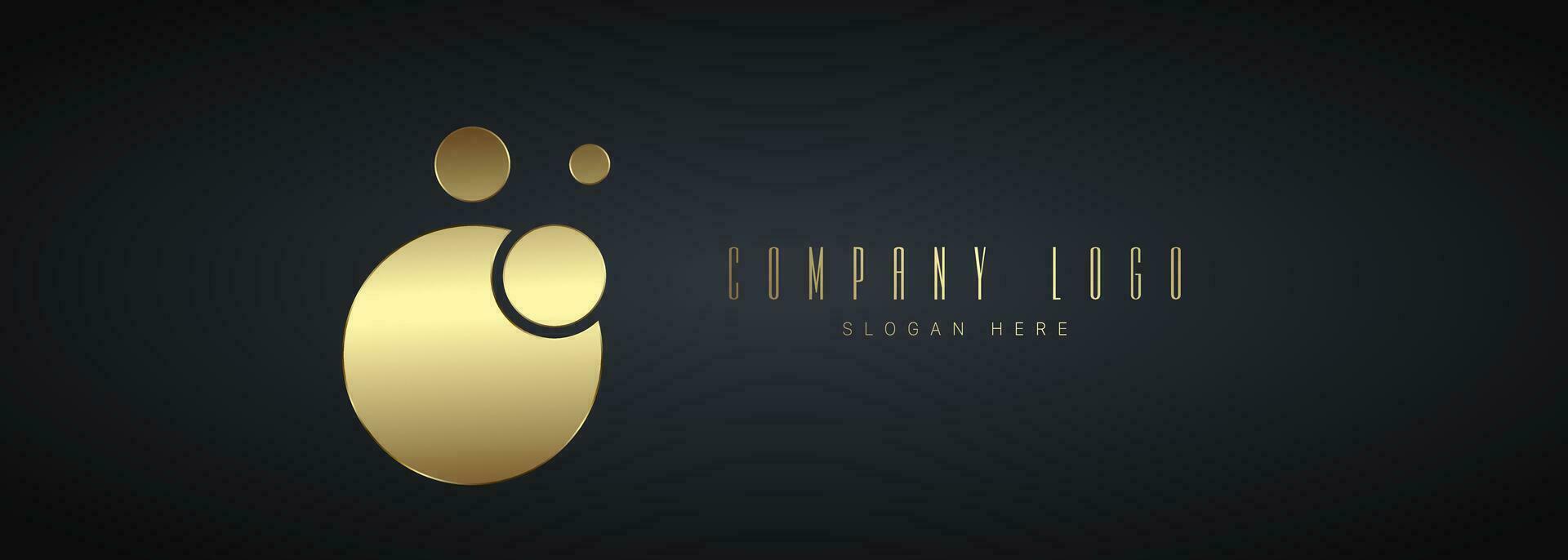 Group of golden rectangles Logo, vector trade mark for company on dark background, vector, illustration