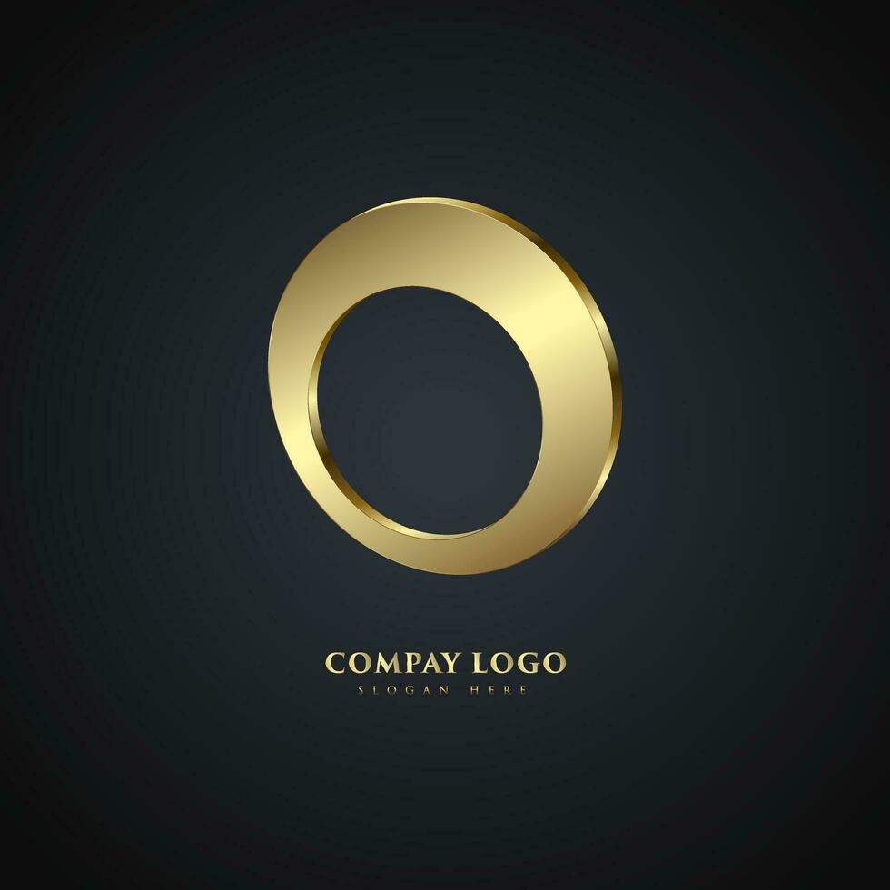 Luxury circle Logo concepts in vector on dark background, an elegant company Logo design, vector illustration Logo banner