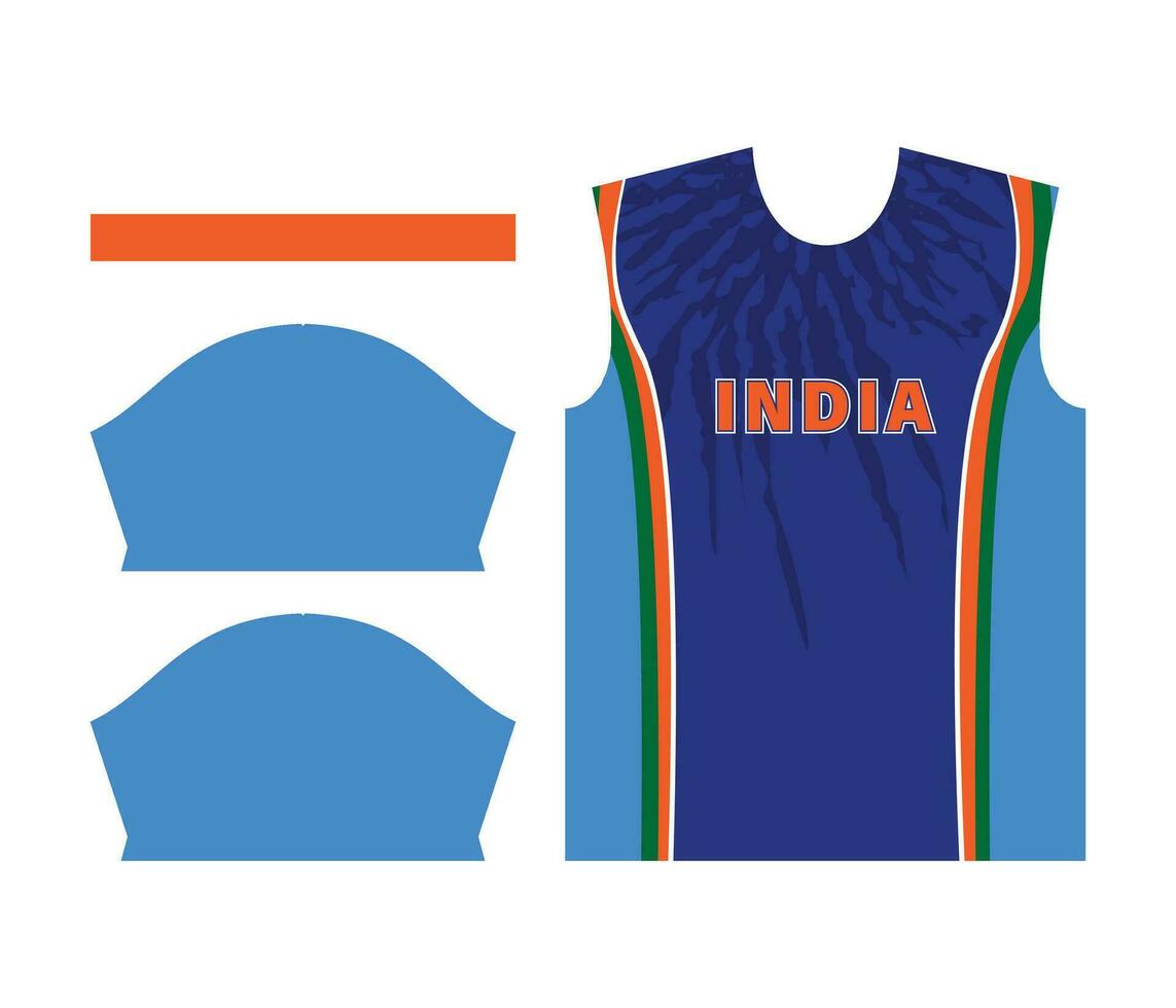 India cricket team sports kid design or India cricket jersey design vector