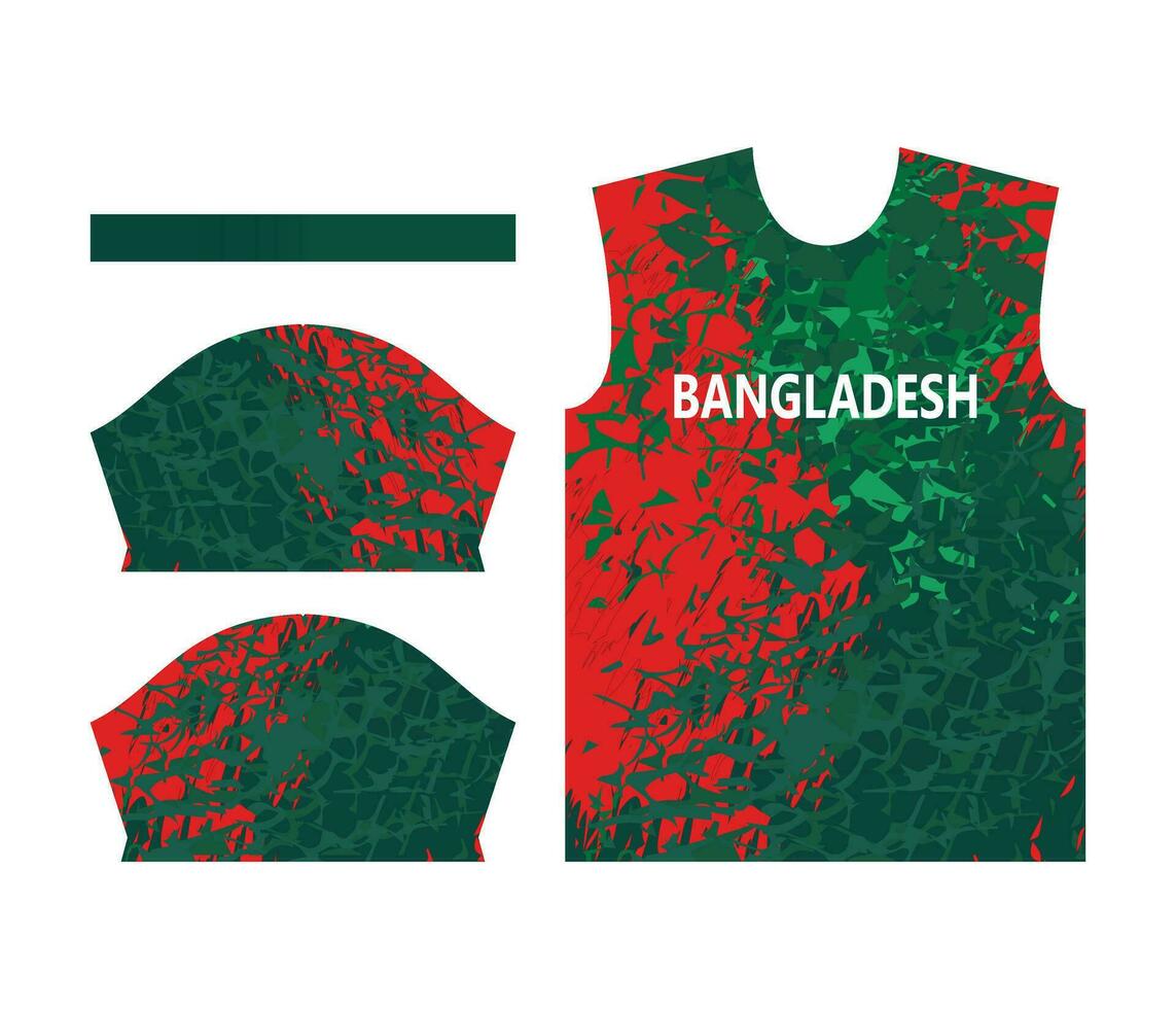 Bangladesh cricket team sports kid design or Bangladesh cricket jersey design vector