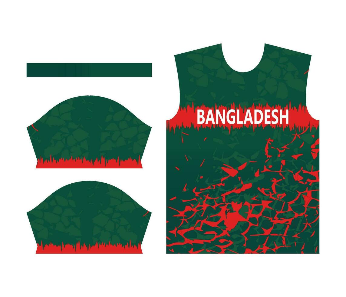 Bangladesh cricket team sports kid design or Bangladesh cricket jersey design vector