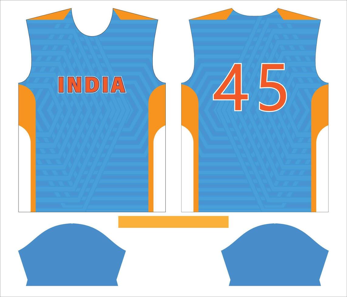 India cricket team sports kid design or India cricket jersey design vector