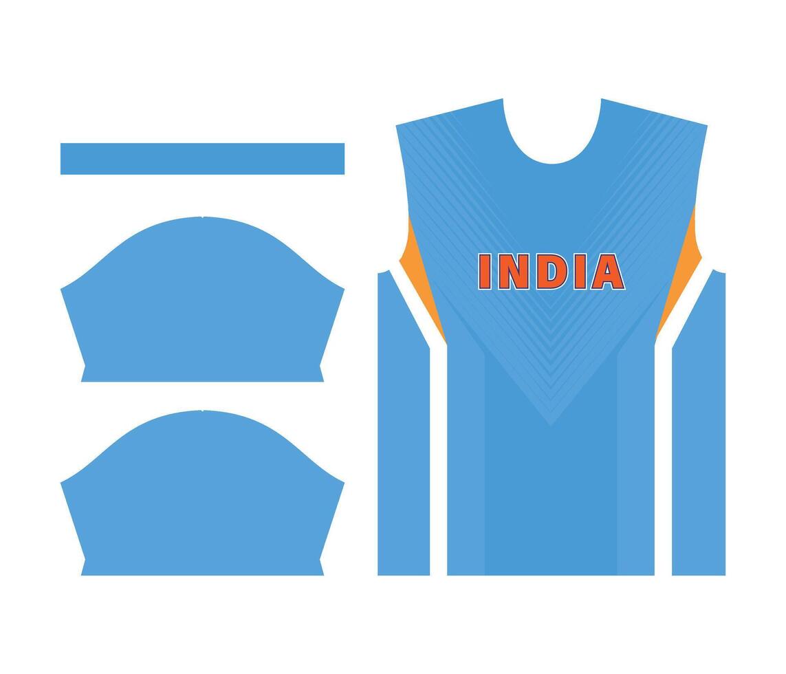 India cricket team sports kid design or India cricket jersey design vector