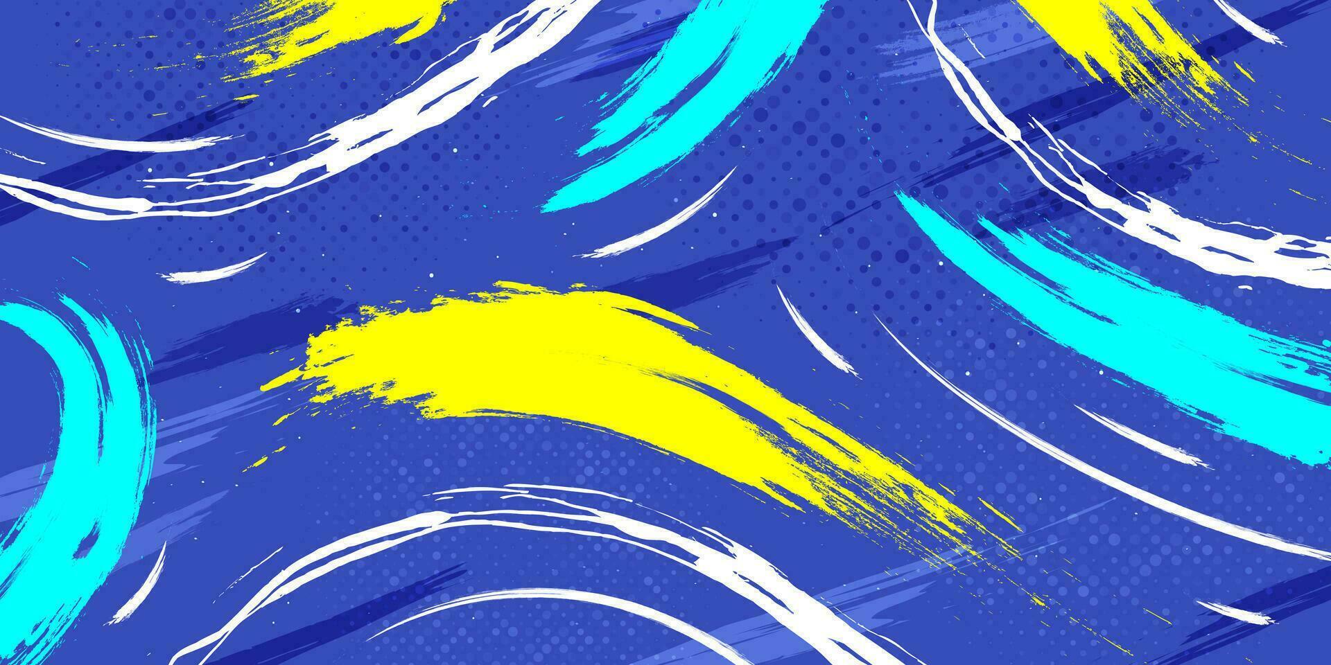 Abstract Brush Background with Sporty Style and Halftone Effect. Brush Stroke Illustration for Banner, Poster, or Sports Background. Scratch and Texture Elements For Design vector