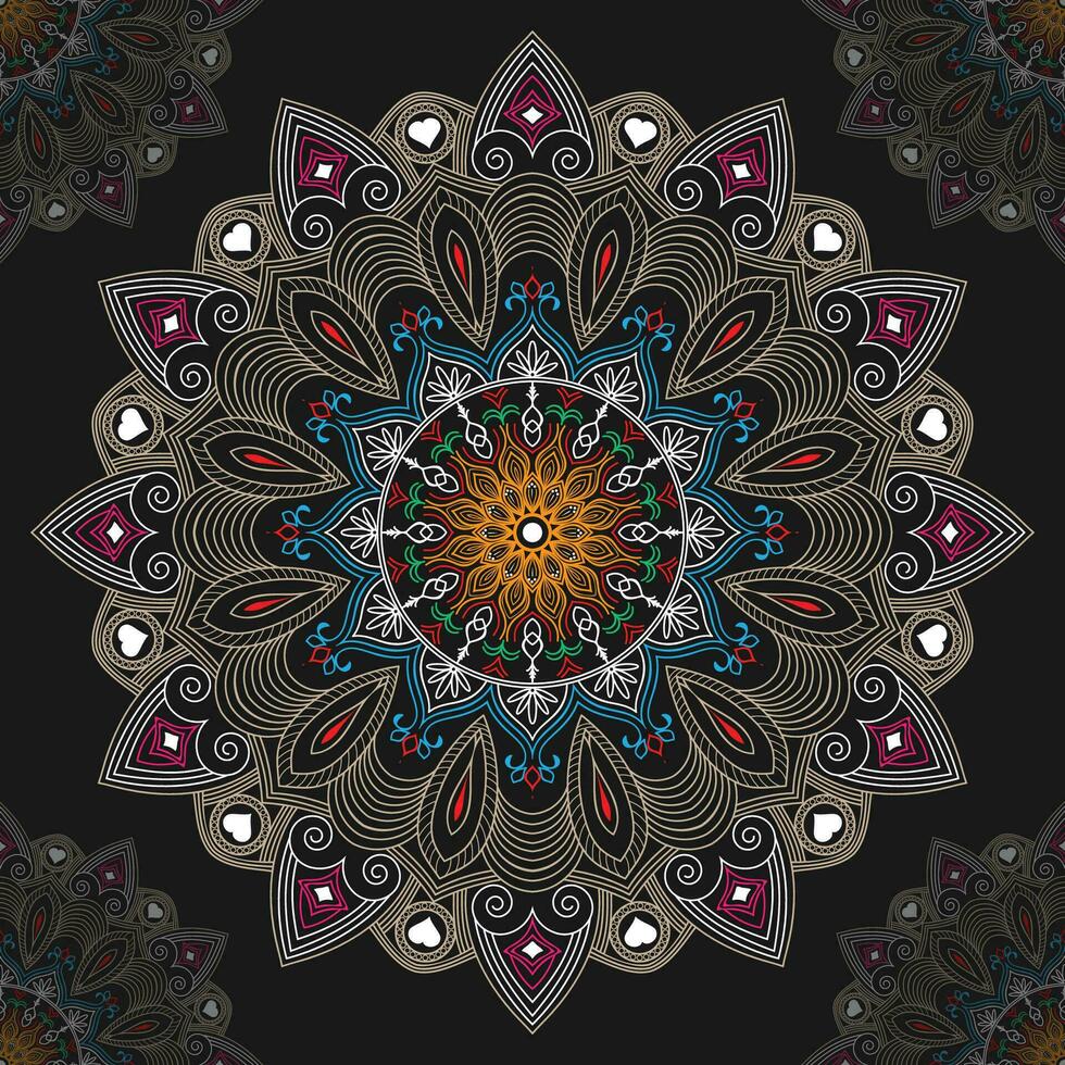 Luxury golden geometric mandala ornament shape background vector