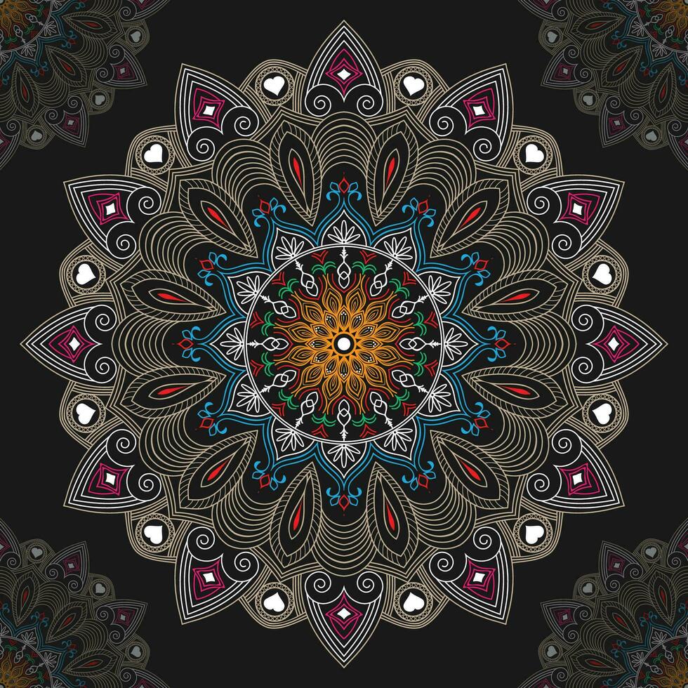 fondo de forma de ornamento de mandala geométrico dorado de lujo vector