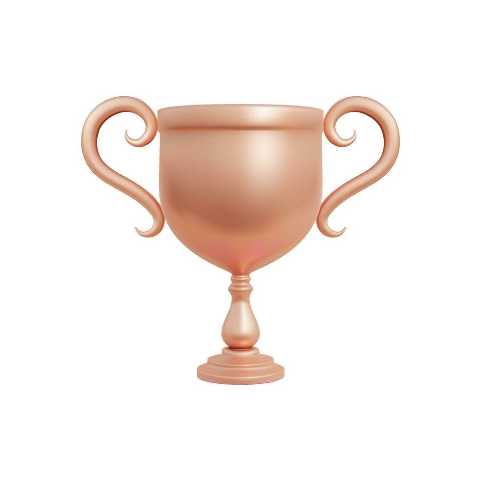 3d Cup Prize Award Concept Cartoon Style. Vector