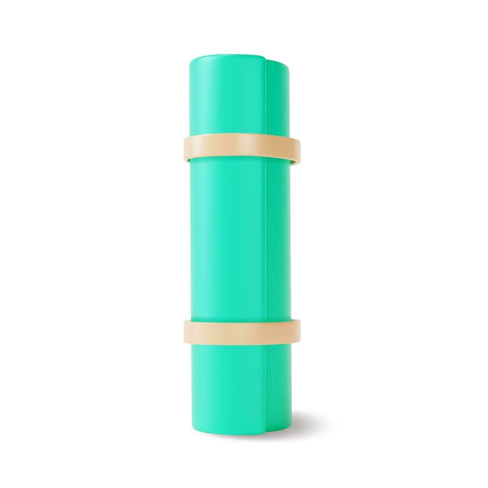 3d Yoga Exercise Mat Cartoon Style. Vector