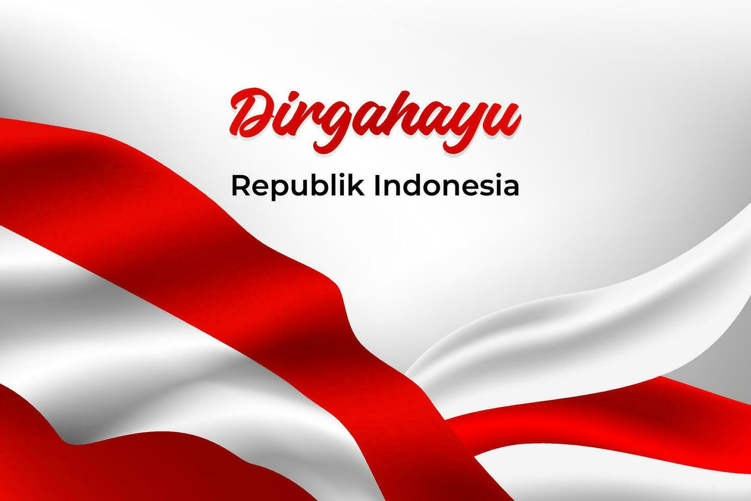 indonesia independence day red white flag vector design