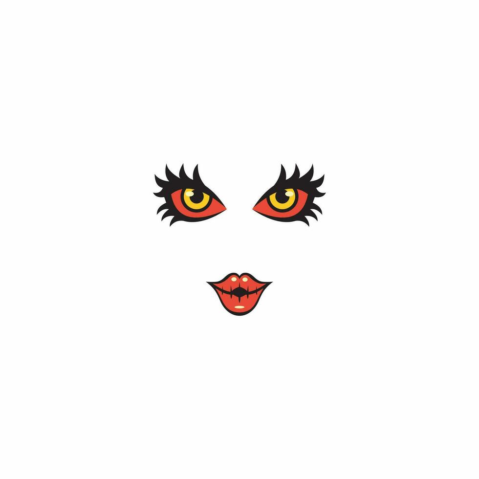 hermosa mujer con encantador labios, elegante belleza logo vector ilustración