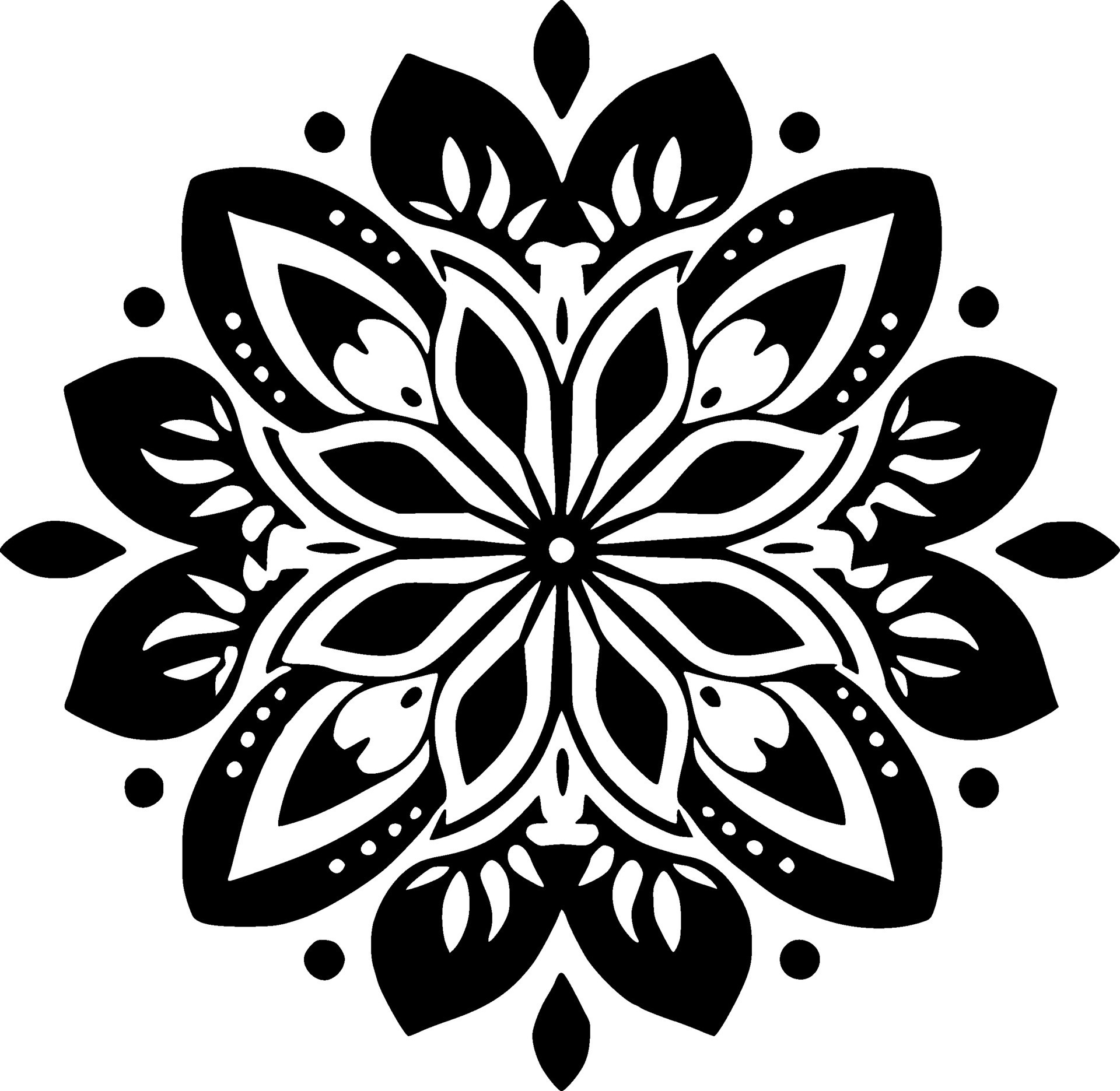 Mandala, Black and White Vector illustration 26705886 Vector Art at ...