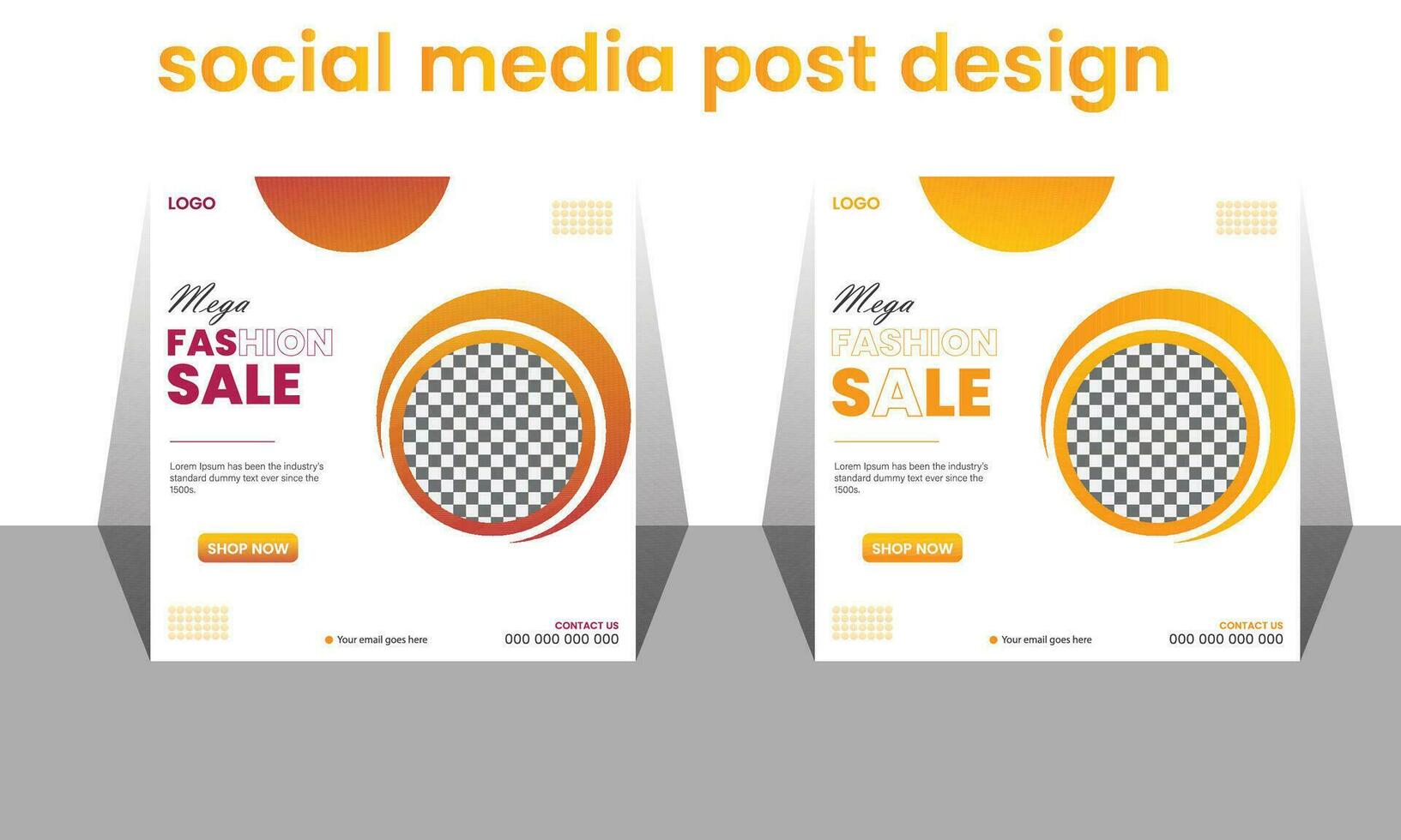 Mega  fashion sale offer social media post template vector