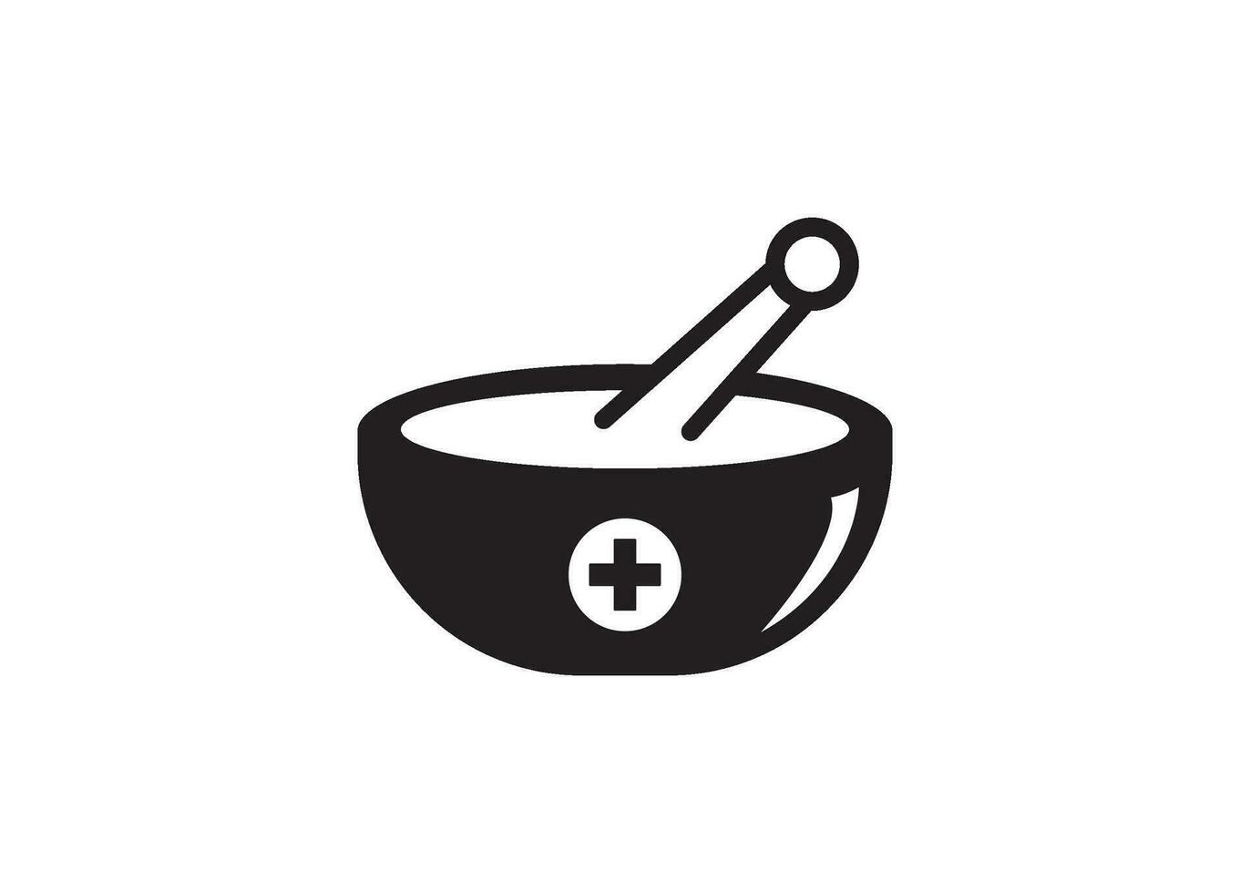 medicine bowl icon design vector