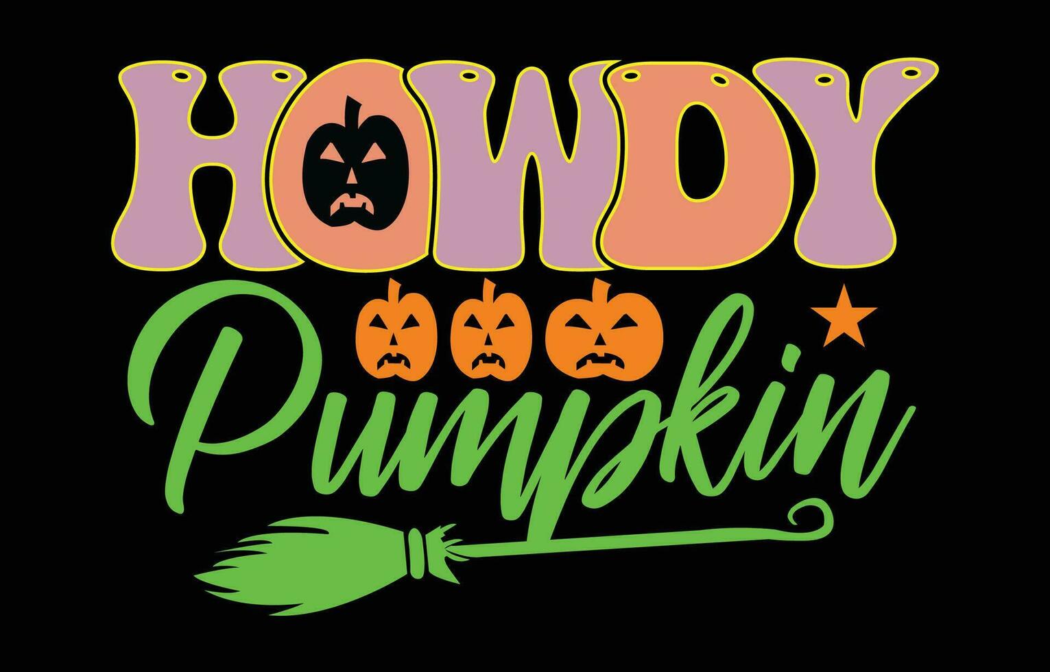 Halloween retro type typography design for t-shirt, cards, frame artwork, bags, mugs, stickers etc vector