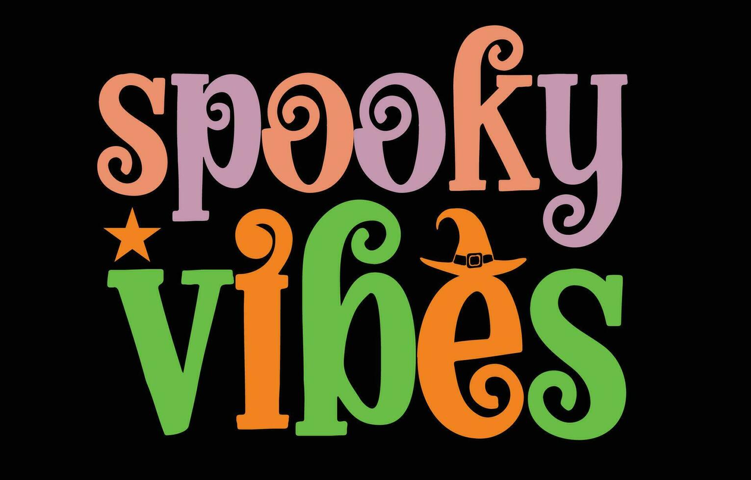 Halloween retro type typography design for t-shirt, cards, frame artwork, bags, mugs, stickers etc vector