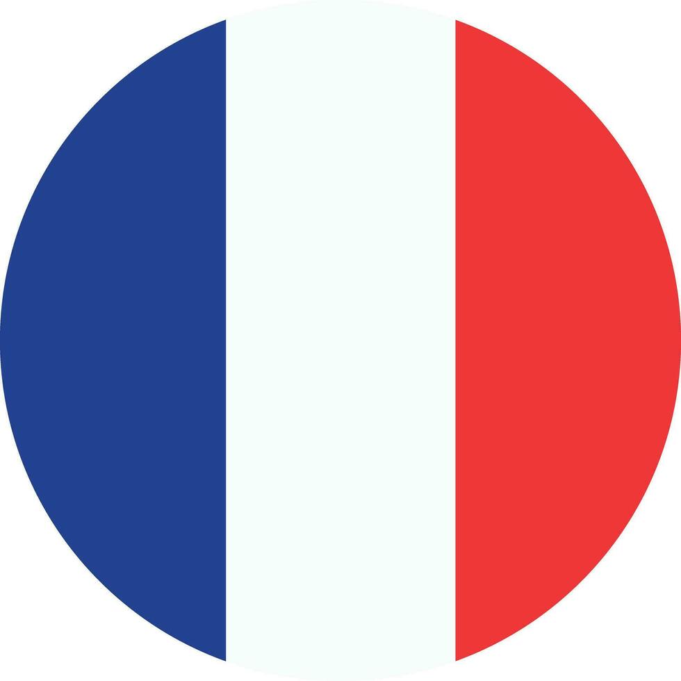 Round France flag icon .French flag circle . Vector illustration