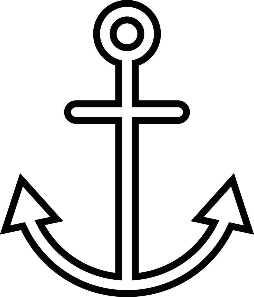 Anchor icon vector in line style isolated on white background