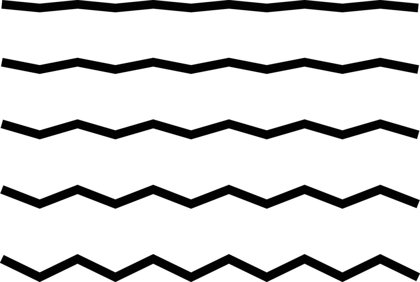 colección de ondulado zigzag líneas . zigzag línea icono conjunto vector