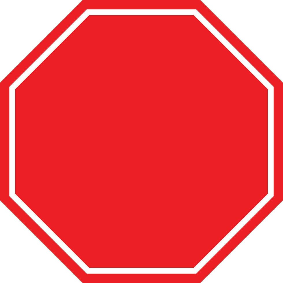 Blank stop sign vector isolated on white background