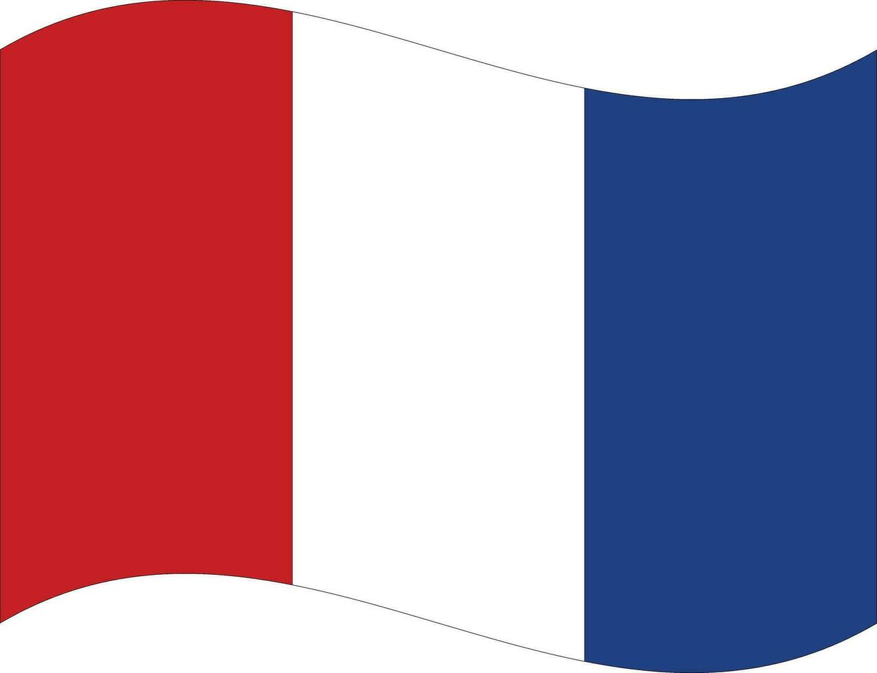 ondulado Francia bandera vector aislado en blanco antecedentes