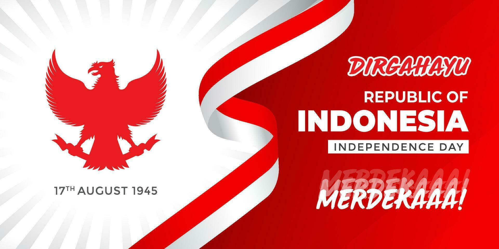 Indonesia independencia día, Indonesia libertad antecedentes, Indonesia bandera rojo blanco vector