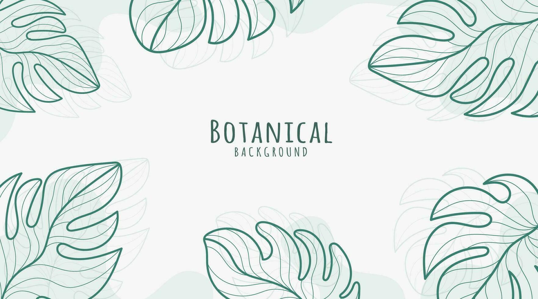 Botanical Line Art Background, Botanical Background, Leaves and Flower Background vector