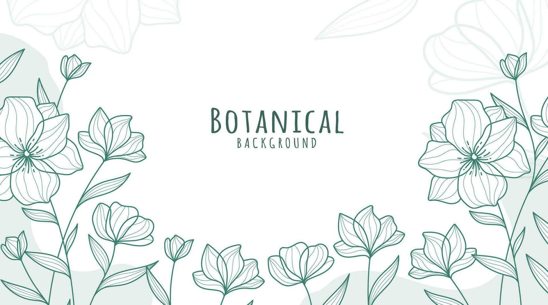 botánico línea Arte fondo, botánico fondo, hojas y flor antecedentes vector