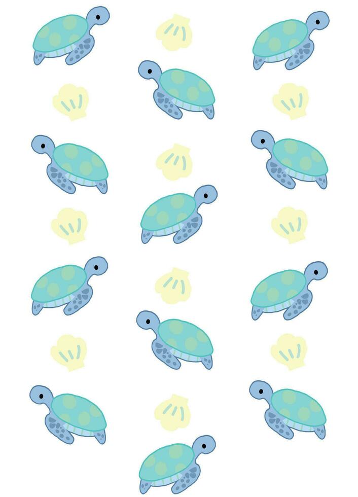 pequeño tortugas y cáscara diseño para modelo dibujos animados estilo. vector