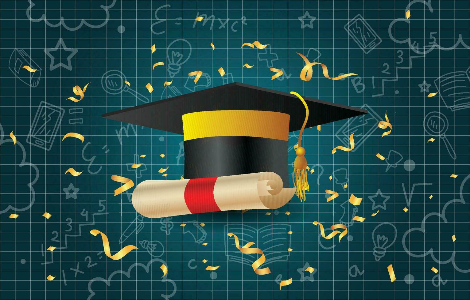 Happy Graduation Greeting Background vector