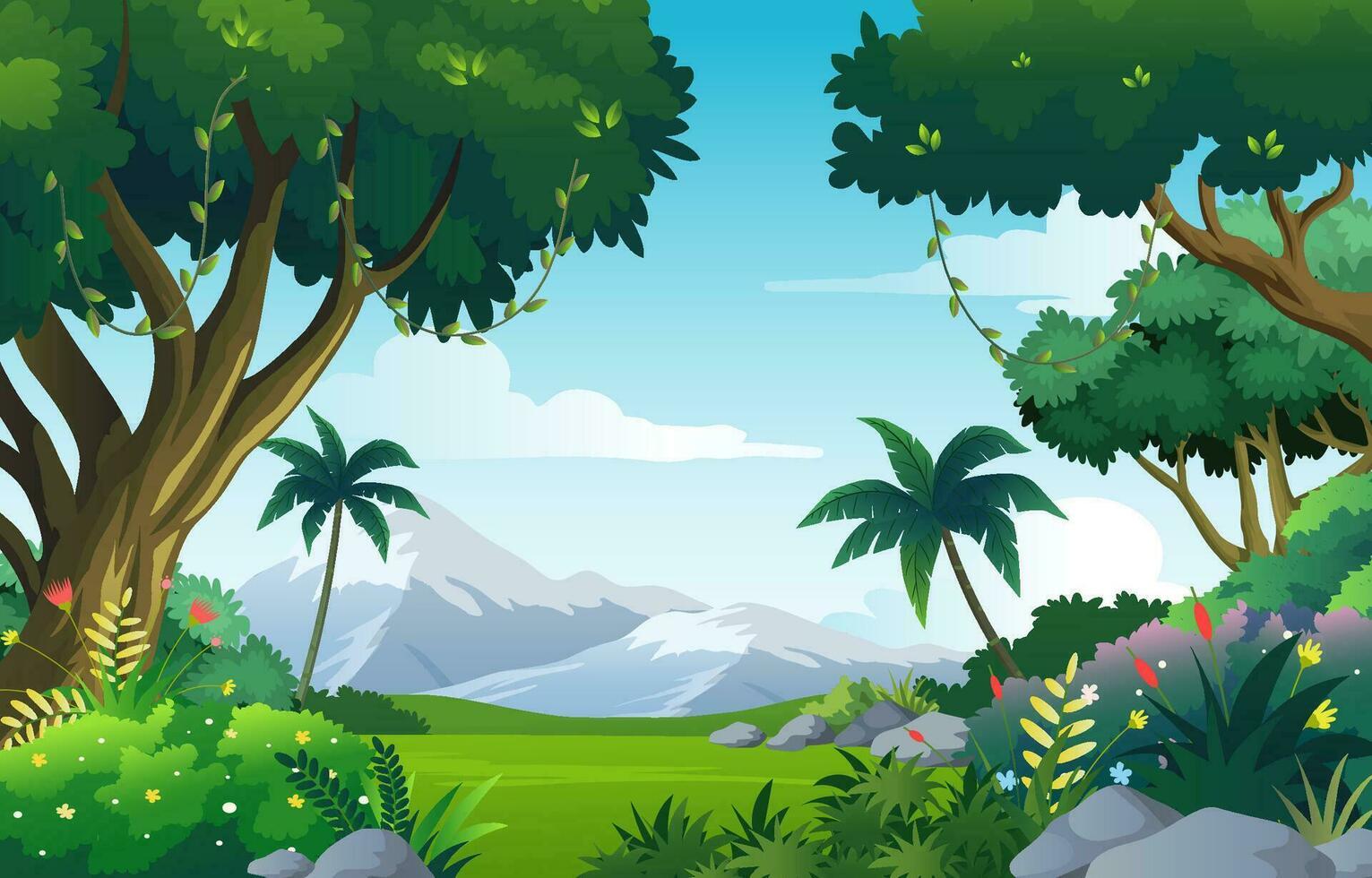 illustration of beautiful forest background vector