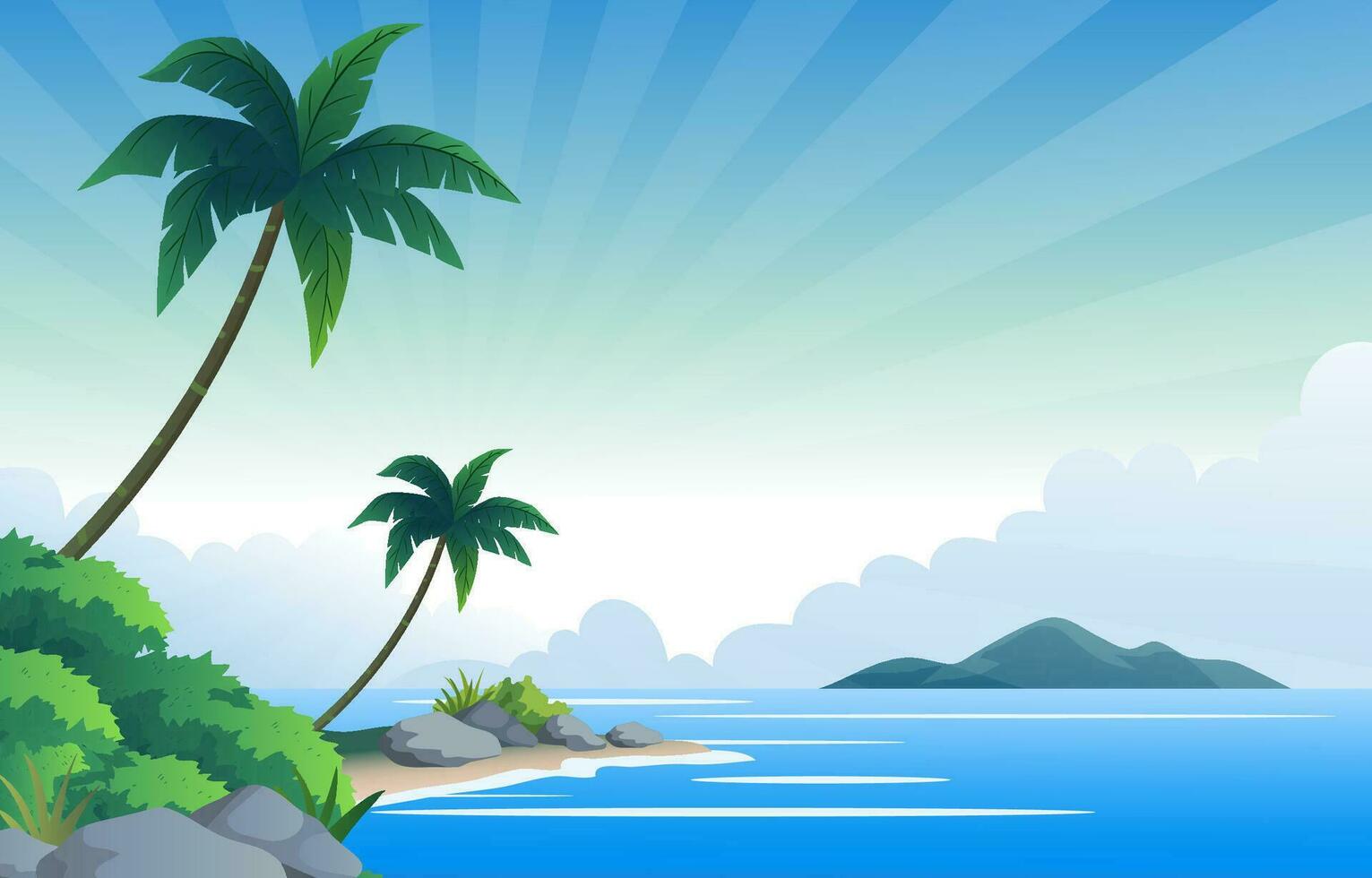 forest with beach background vector