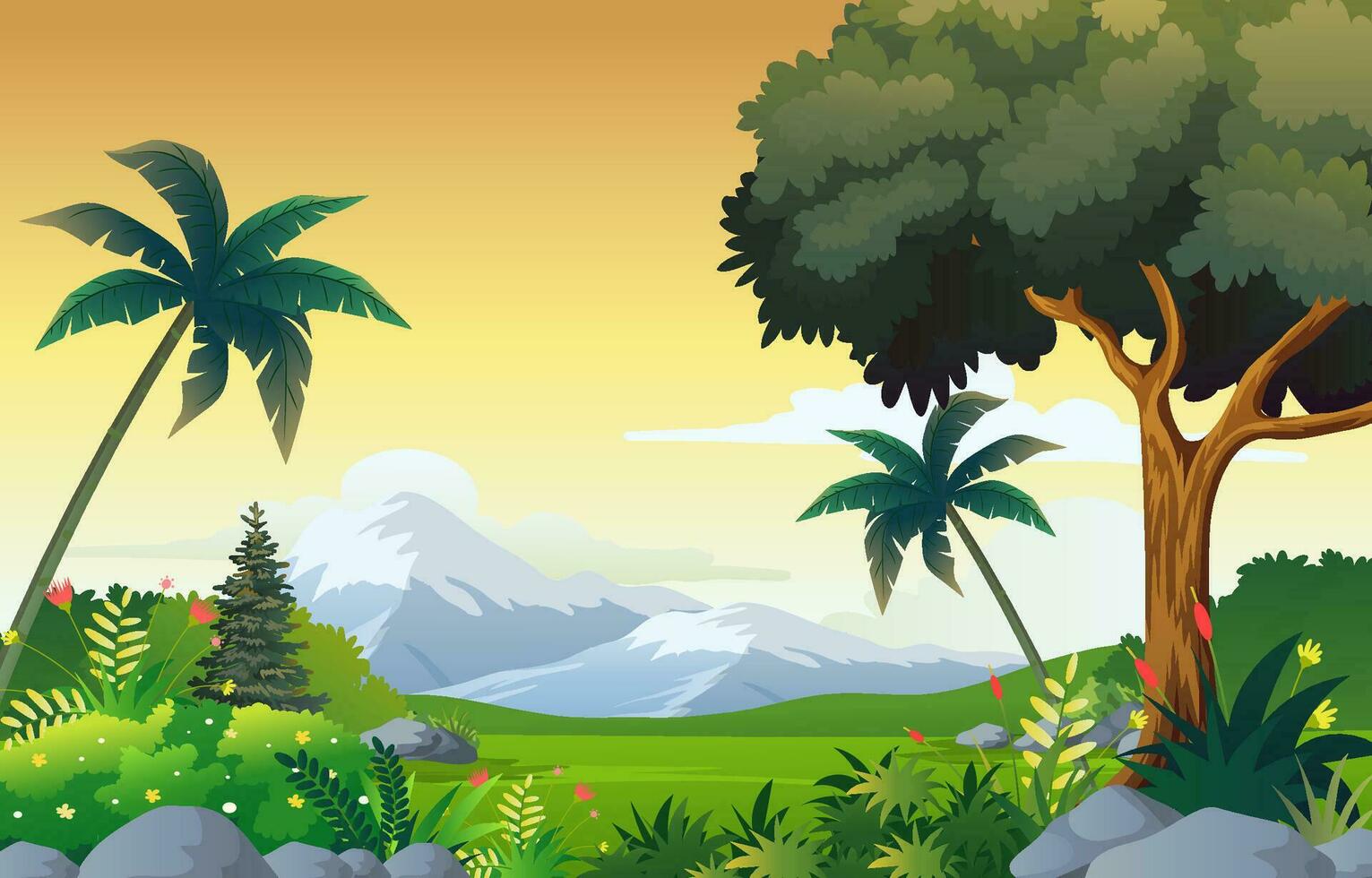 illustration of beautiful landscape background vector