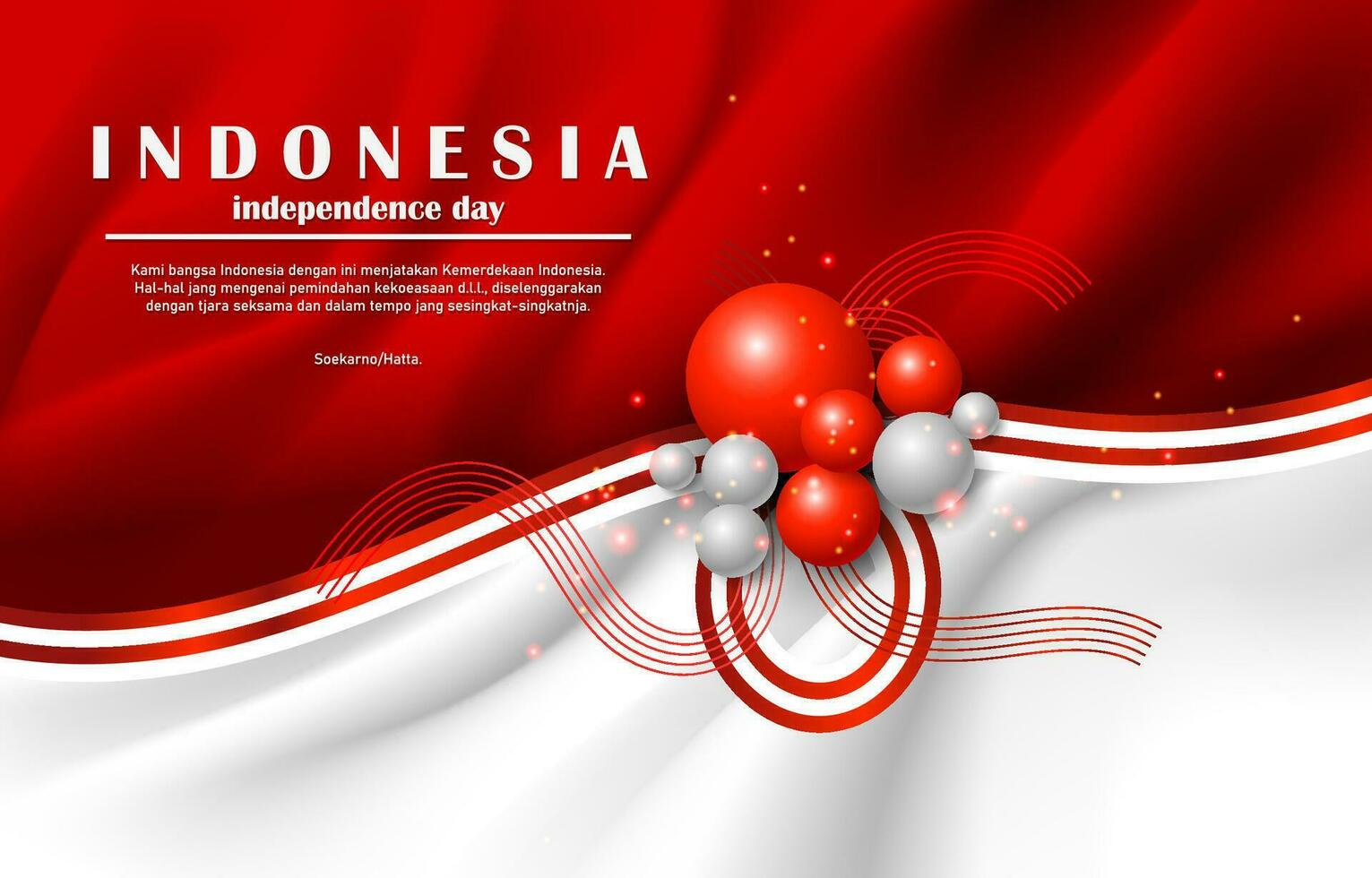 Indonesia Independence Day with Gradient Mesh Concept vector