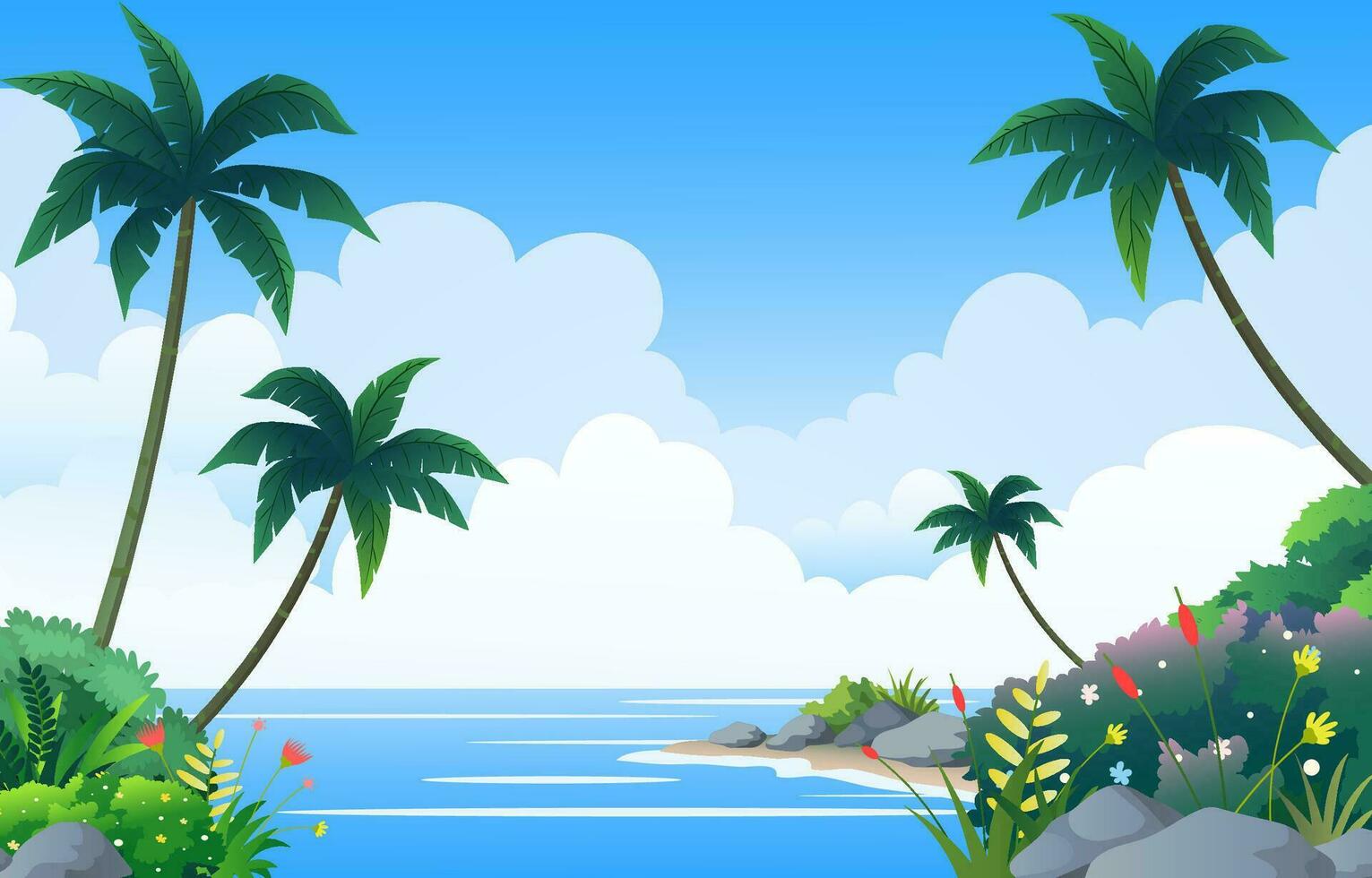 forest with beach background vector
