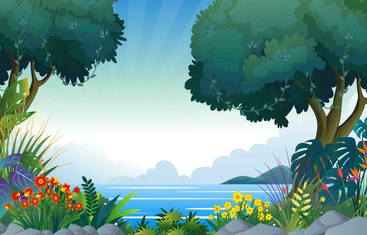 illustration of beautiful tropical island background vector