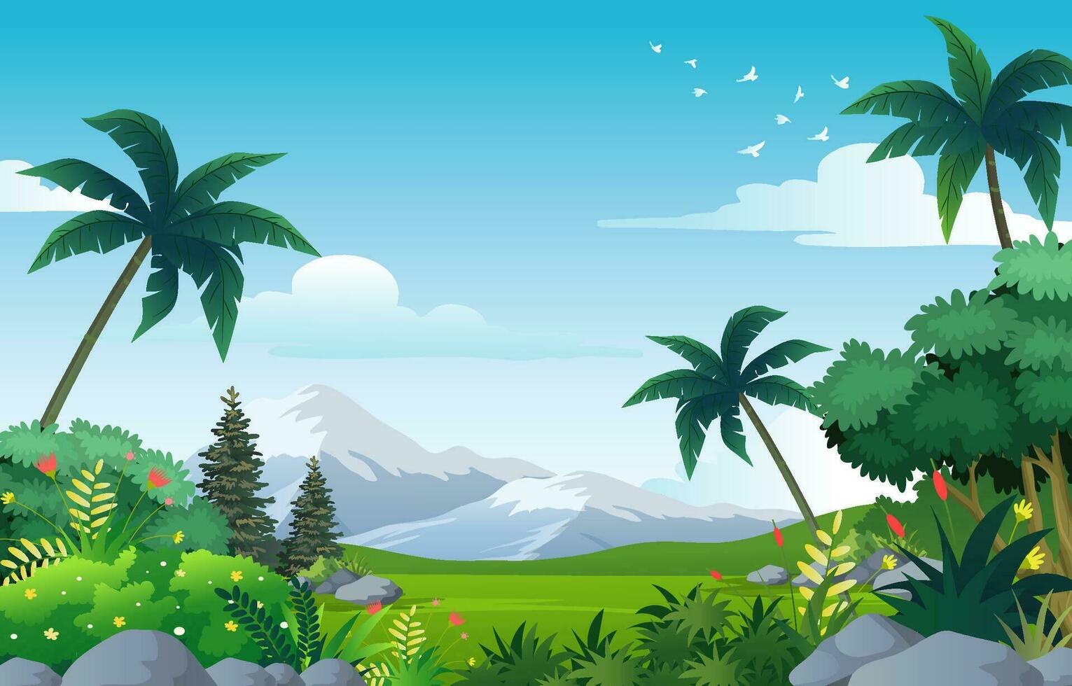 ilustración de hermosa paisaje antecedentes vector