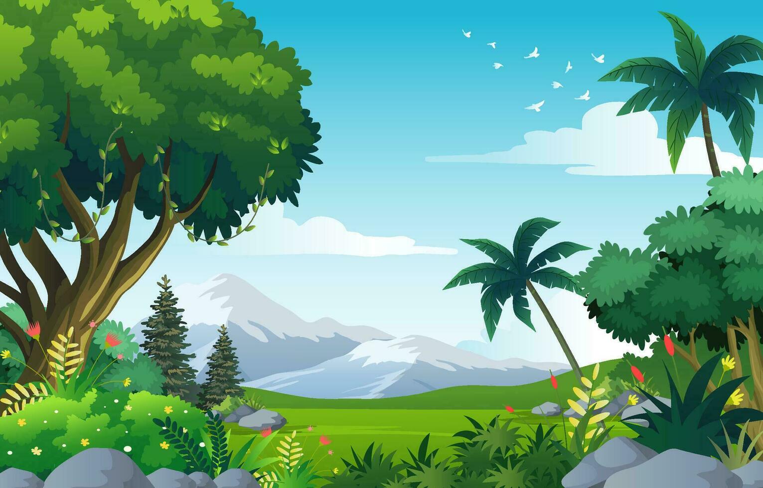 illustration of beautiful forest background vector