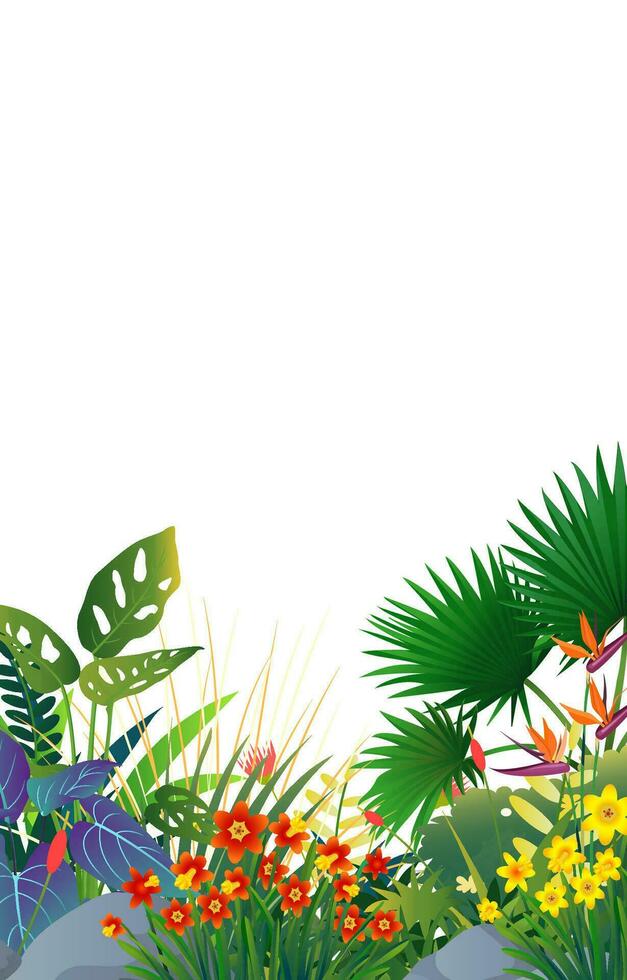 illustration of beautiful landscape flowers background vector