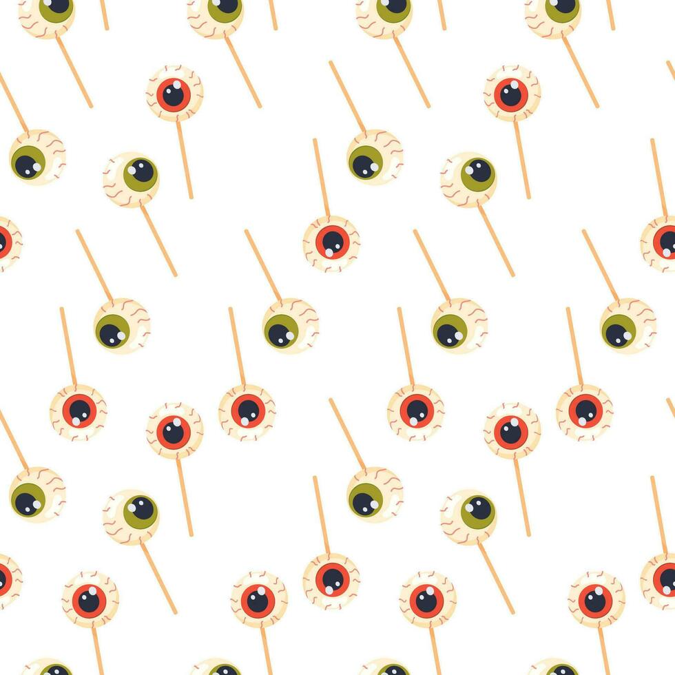 Halloween candy lollipops candy in the shape of an eye vector