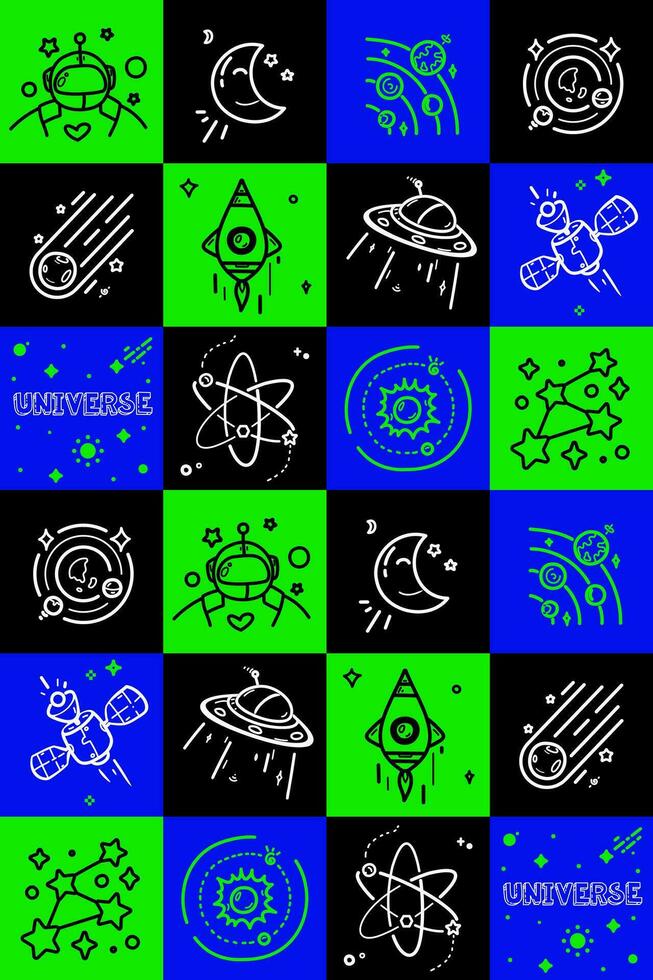 Free vector blue green universe pattern