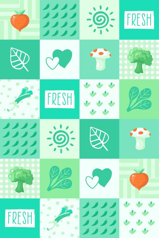 Free vector green vegetable pattern