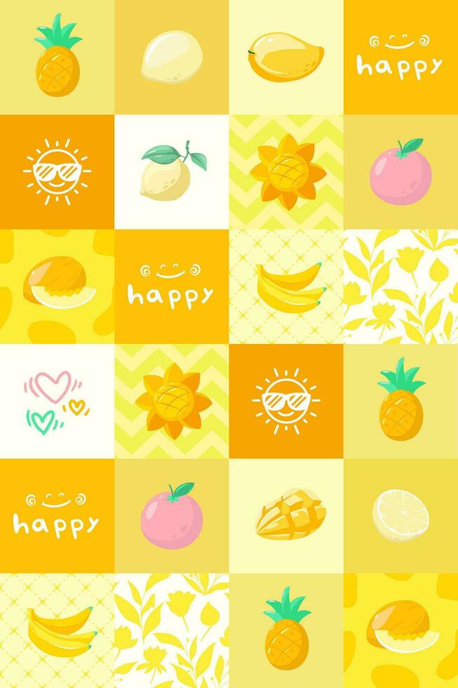 Free vector yellow fruit pattern