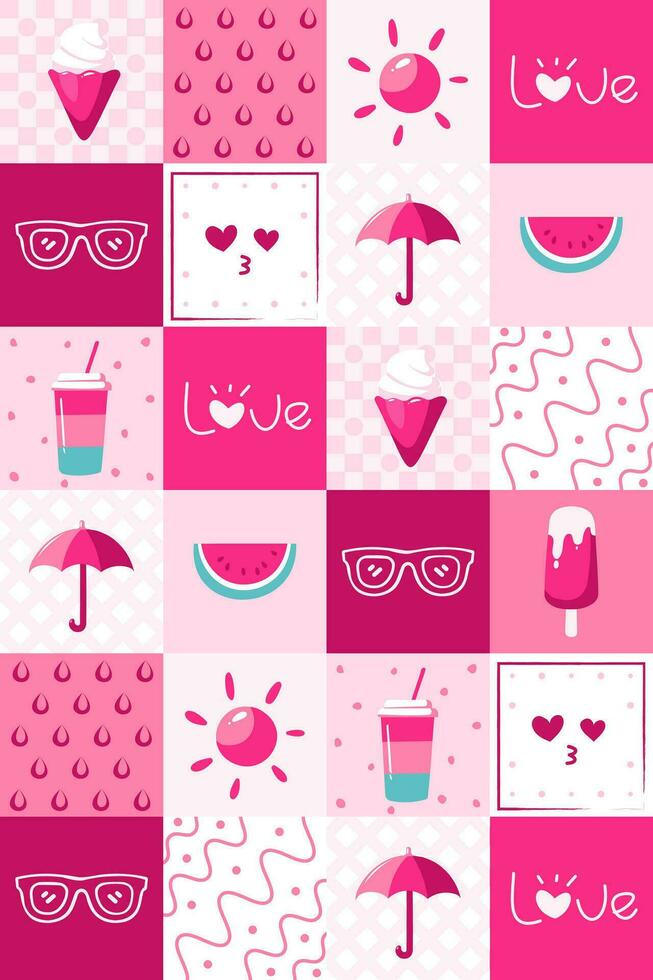 Free vector Pink summer pattern