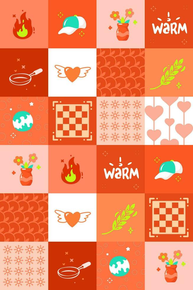 Free vector red warm pattern