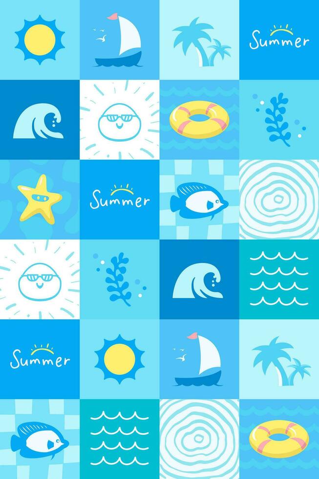 Free vector blue summer pattern