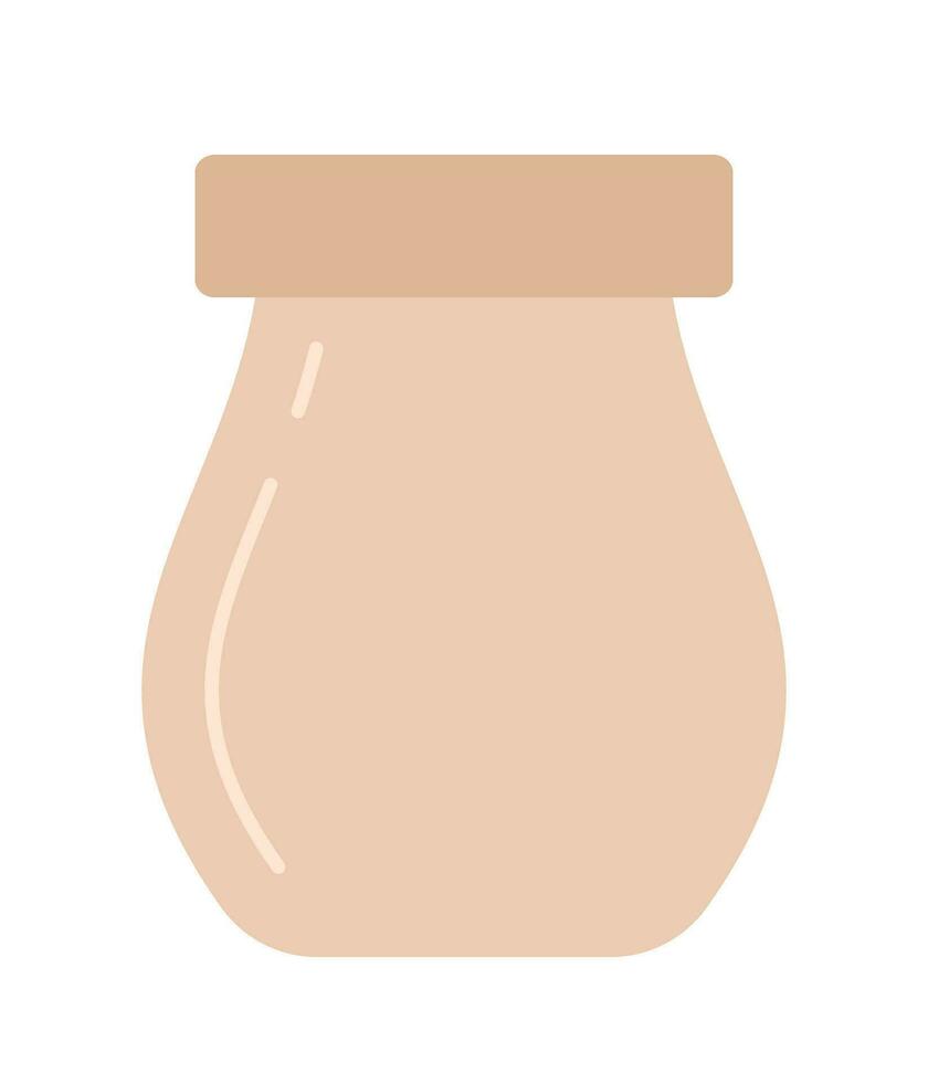 Antique ceramic pot semi flat colour vector object. Pottery hobby. Decorative vase. Editable cartoon clip art icon on white background. Simple spot illustration for web graphic design