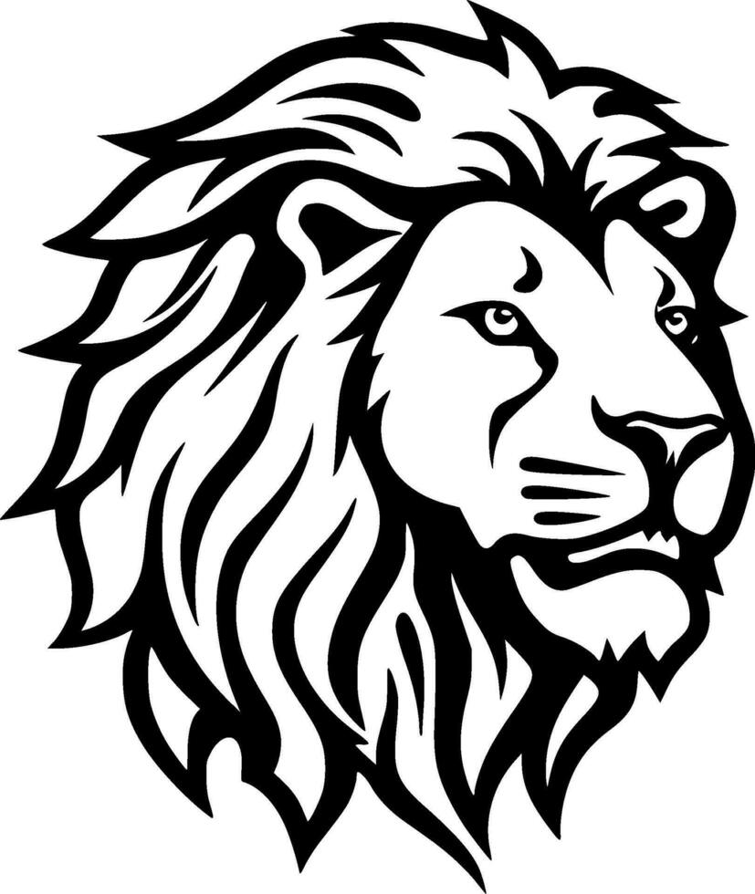 Lion, Minimalist and Simple Silhouette - Vector illustration